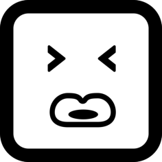 Emoticon Square Face With Closed Eyes And Big Lips Sticker Svg Vector, Free Vectors File